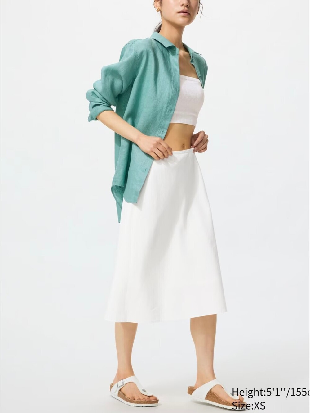 Uniqlo Linen Blend Midi Skirt | Short NWT Off White XXL